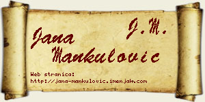 Jana Mankulović vizit kartica